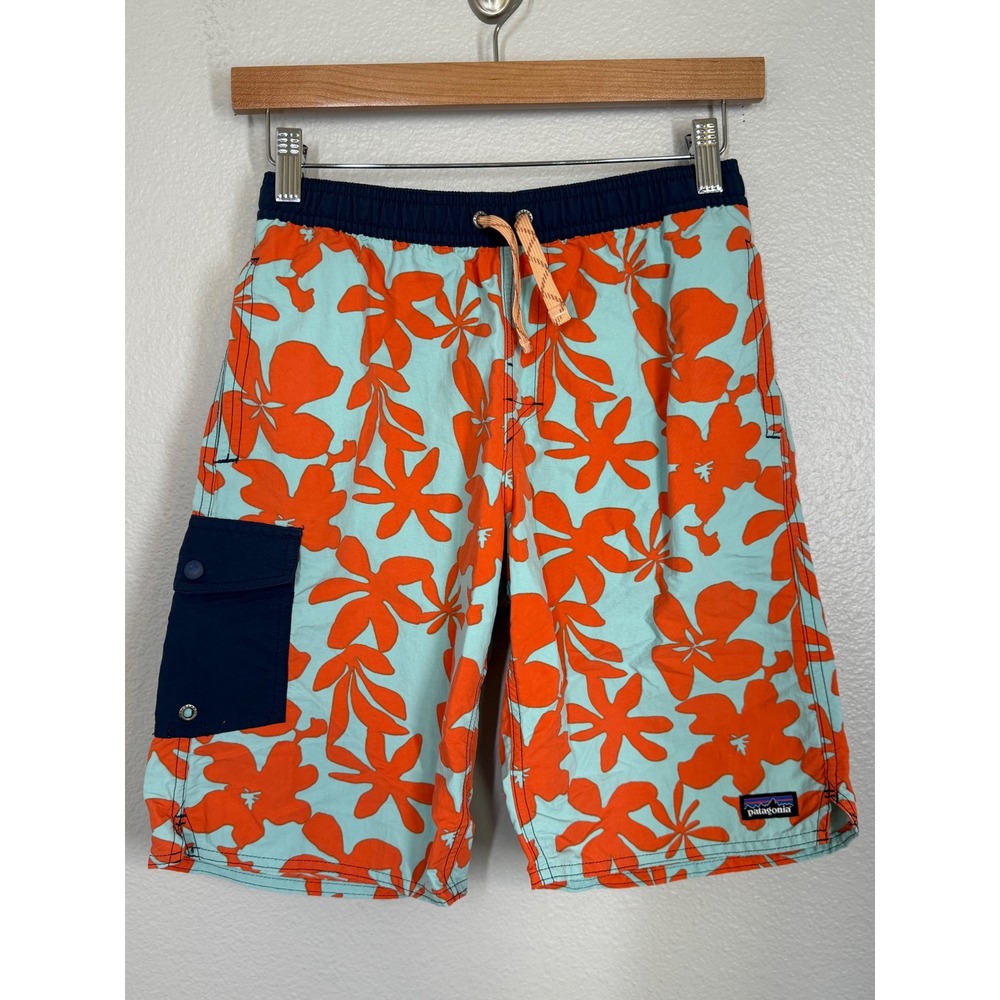 Patagonia Baggies Board Shorts Boys XL‎ Floral Swim Trunks Beach Pool 9" Inseam
